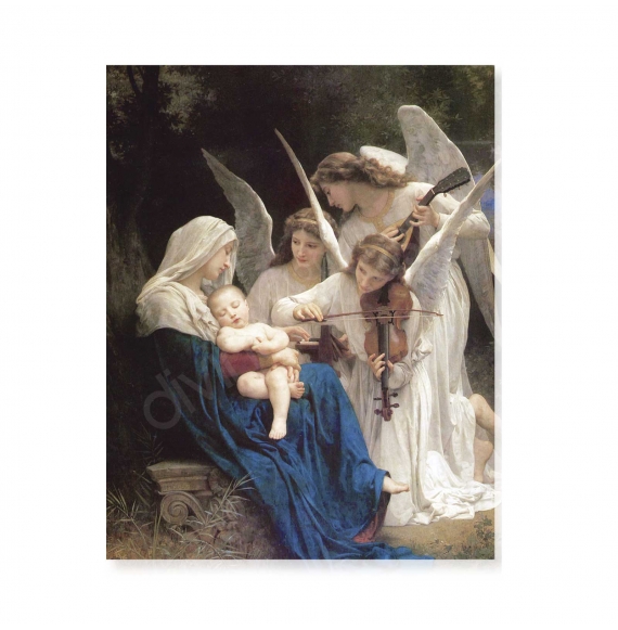 Postal- La Música de Los Ángeles (Bouguereau)