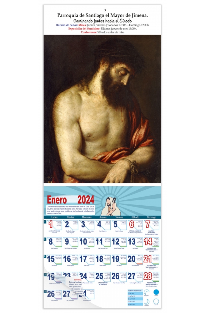 Calendario vertical de pared "Ecce Homo" Tiziano