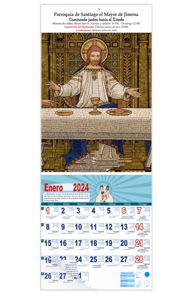 Calendario vertical de pared "La Eucaristía"