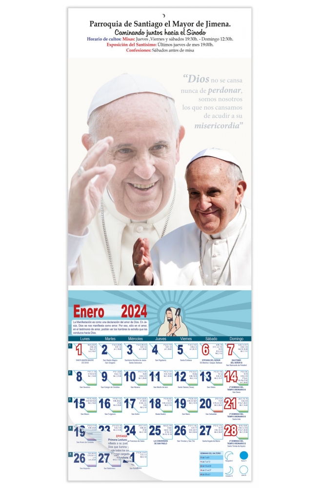 Calendario vertical de pared "Papa Francisco"