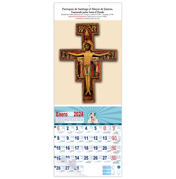 Calendario vertical de pared "Cristo de San Damián"
