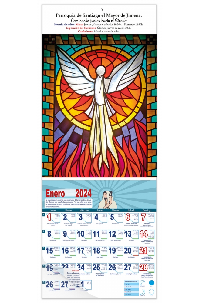 Calendario vertical de pared "Espíritu Santo"