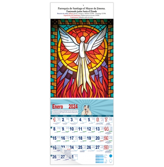 Calendario vertical de pared "Espíritu Santo"