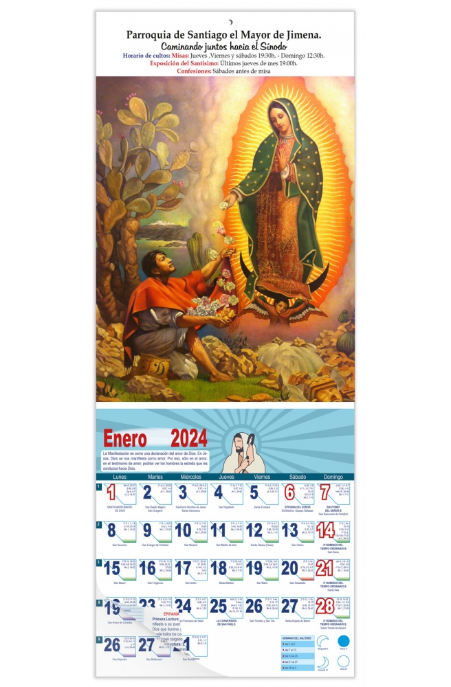 Calendario vertical de pared "Ntra. Sra. de Guadalupe"