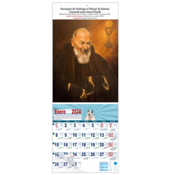 Calendario vertical de pared "Padre Pio"