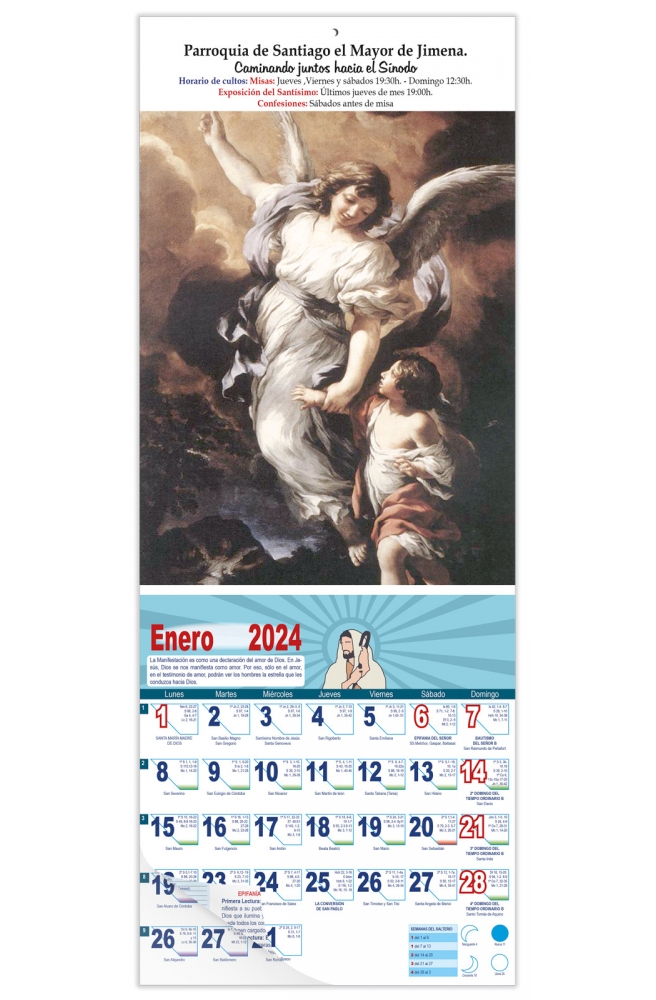 Calendario vertical de pared "El Ángel de La Guarda"