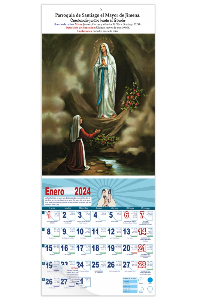 Calendario vertical de pared "Ntra. Sra. de Lourdes"