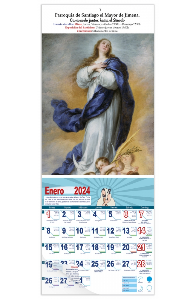 Calendario vertical de pared "Inmaculada Concepción de Aranjuez" (Murillo)