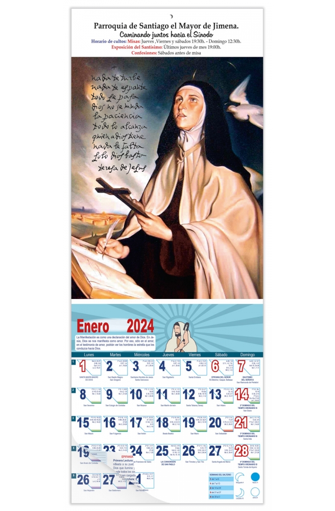 Calendario vertical de pared "Santa Teresa de Jesús"