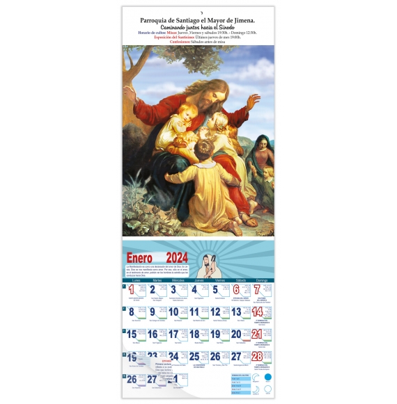 Calendario vertical de pared "Jesús y los Niños"