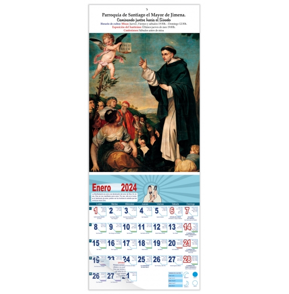 Calendario vertical de pared "San Vincente Ferrer" (Alonso Cano)