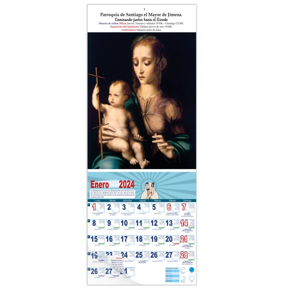 Calendario vertical de pared "Virgen con Niño" (Luis de Morales)