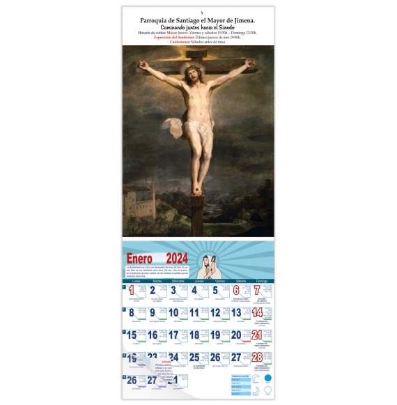 Calendario vertical de pared "Cristo en la Cruz" (Federico Barocci)