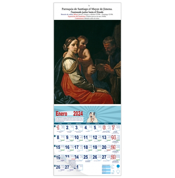 Calendario vertical de pared "La Sagrada Familia" (Simone Cantarini)