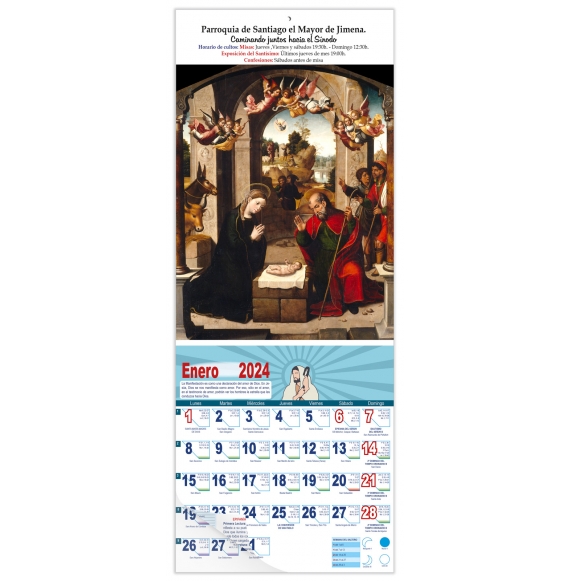 Calendario vertical de pared "La Natividad" (Juan Correa de Vivar)