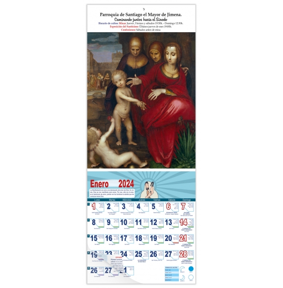 Calendario vertical de pared "Virgen con el Niño" (Fernando Yañez)