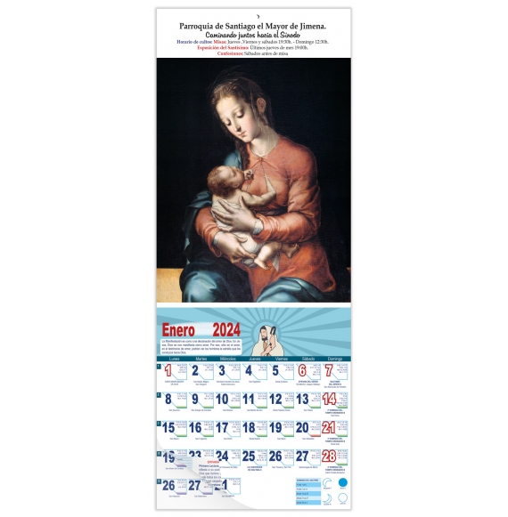 Calendario vertical de pared "Virgen de la Leche" (Luis de Morales)