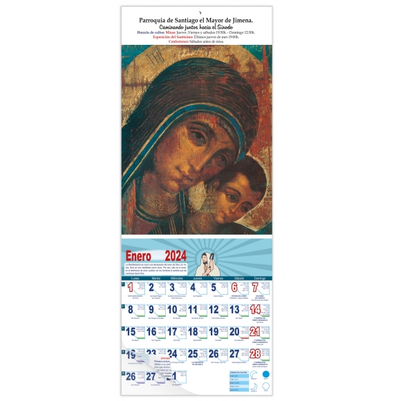Calendario vertical de pared "Virgen del Camino"
