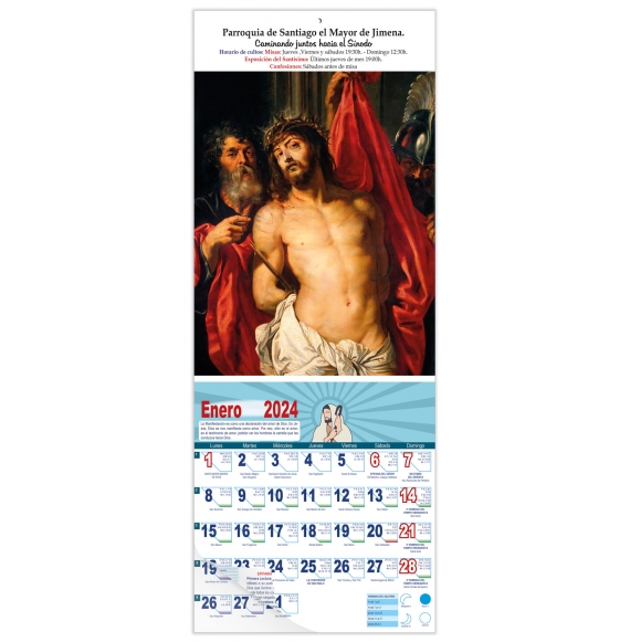 Calendario vertical de pared "Apostol Santiago" (Guido Reni)