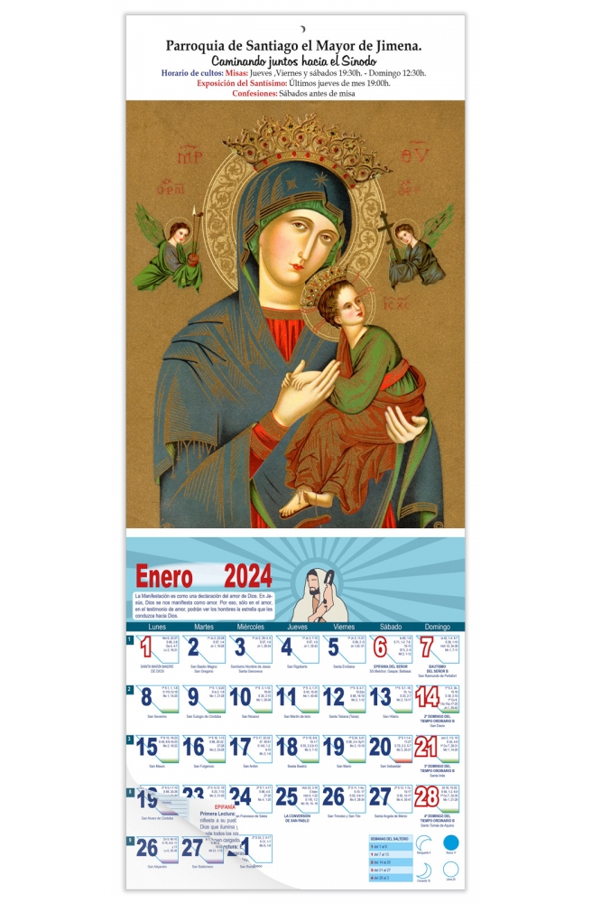 Calendario vertical de pared "Ntra. Sra. del Perpetuo Socorro"