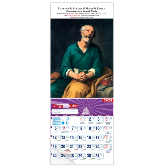 Calendario vertical de pared "San Bartolomé" (Murillo)