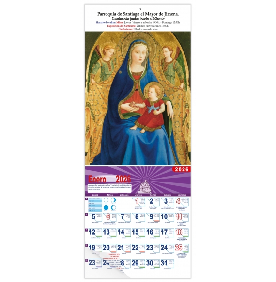 Calendario vertical de pared "Virgen de la Granada"(Fray Angélico)