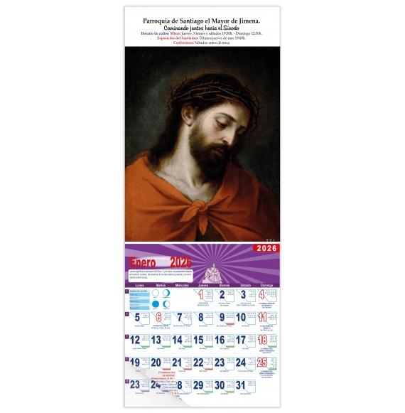 Calendario vertical de pared "Ecce Homo" (Murillo)
