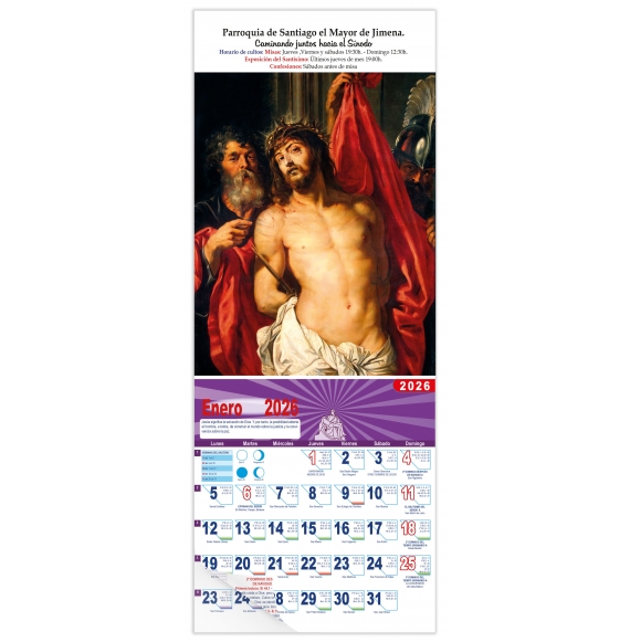 Calendario vertical de pared "Ecce Homo" (Rubens)