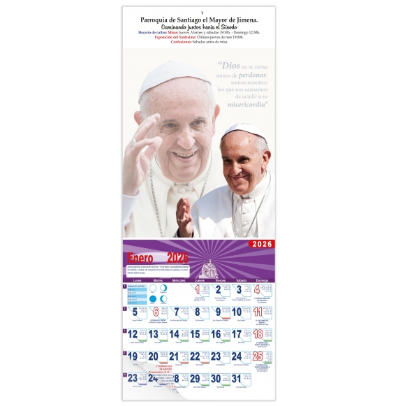 Calendario vertical de pared "Papa Francisco"