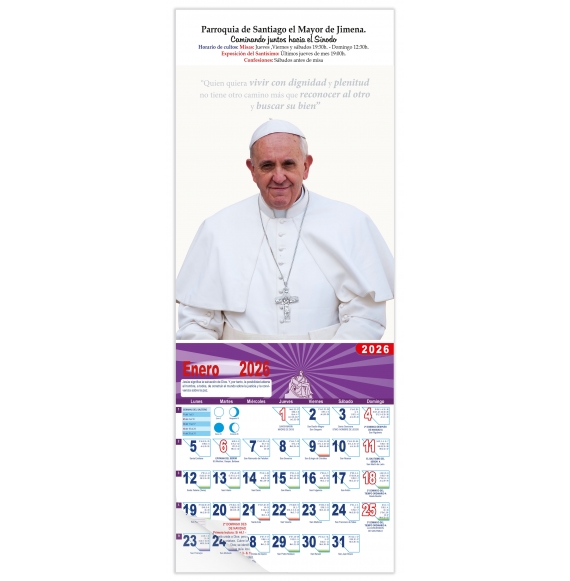 Calendario vertical de pared "Papa Francisco"