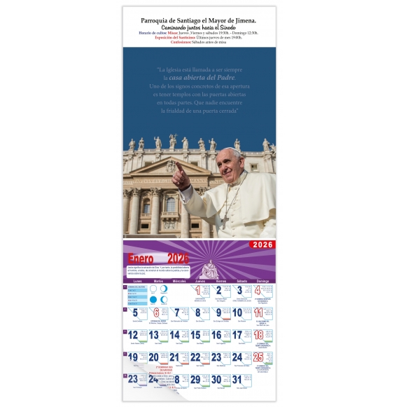 Calendario vertical de pared "Papa Francisco"