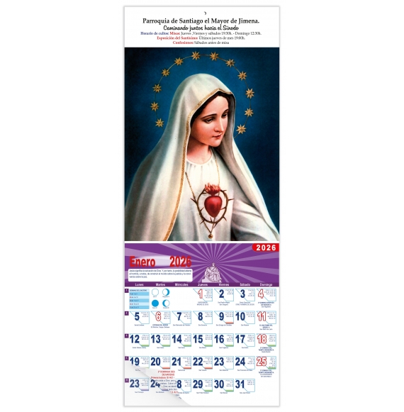 Calendario vertical de pared "Ntra. Sra. de Fátima"