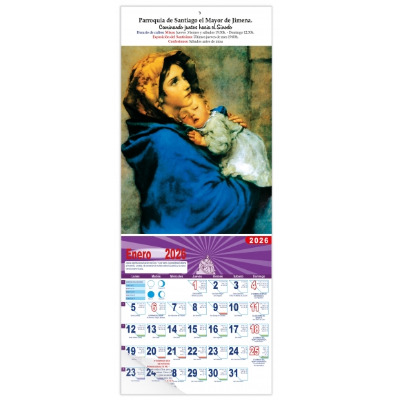 Calendario vertical de pared "La Madonna"