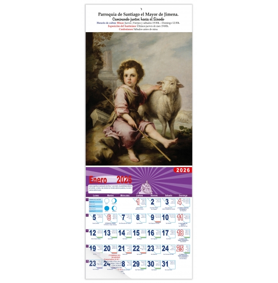 Calendario vertical de pared "El Buen Pastor" Murillo