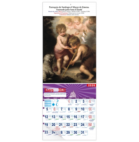 Calendario vertical de pared "Los Niños de La Concha" (Murillo)