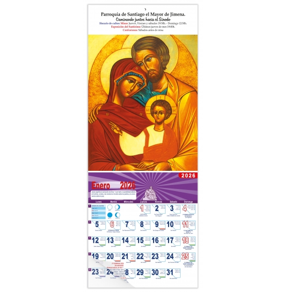 Calendario vertical de pared "La Sagrada Familia" (Icono)
