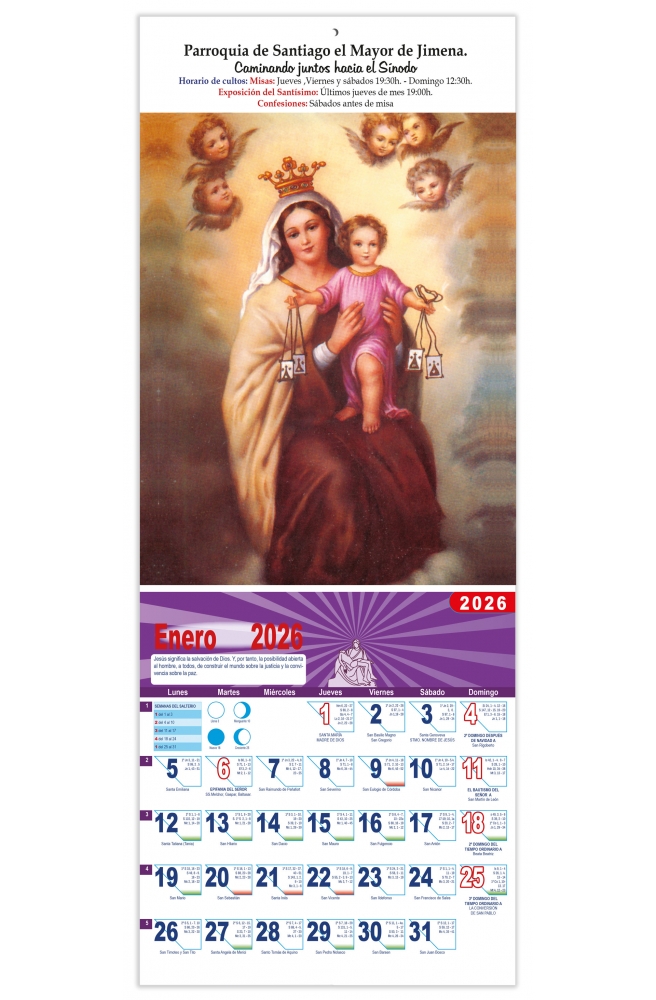Calendario vertical de pared "Ntra. Sra. del Carmen"
