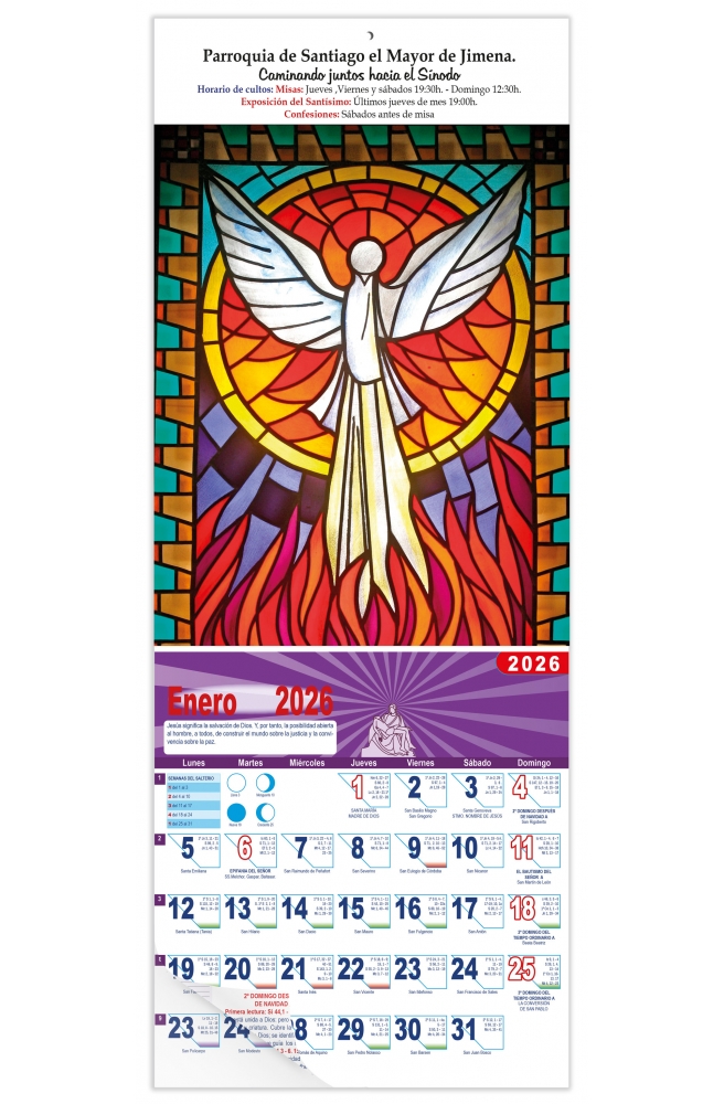 Calendario vertical de pared "Espíritu Santo"
