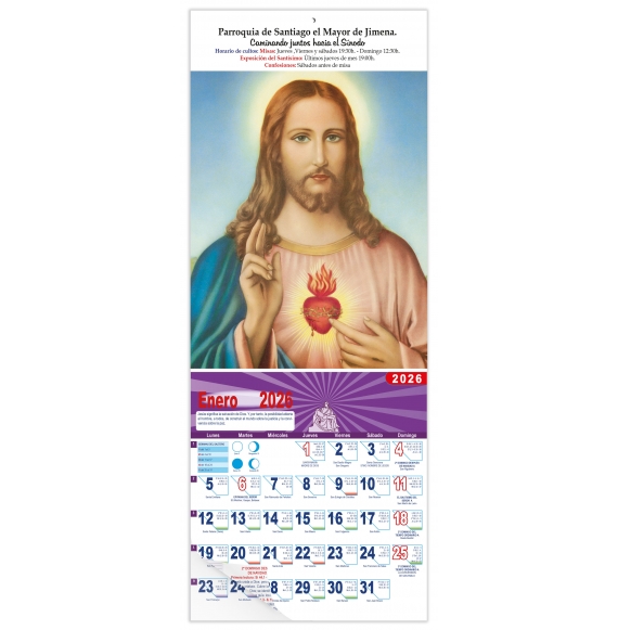 Calendario vertical de pared "Sagrado Corazón"
