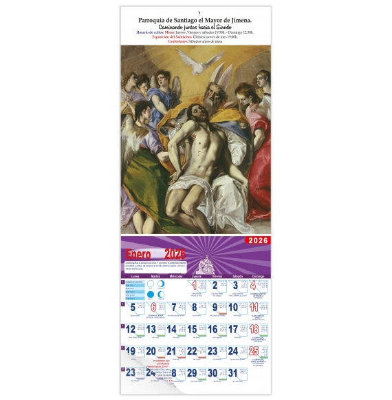 Calendario vertical de pared "Santísima Trinidad" (El Greco)