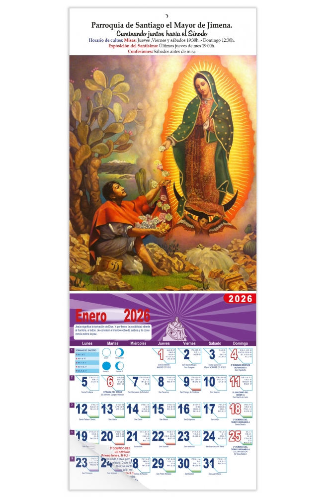Calendario vertical de pared "Ntra. Sra. de Guadalupe"