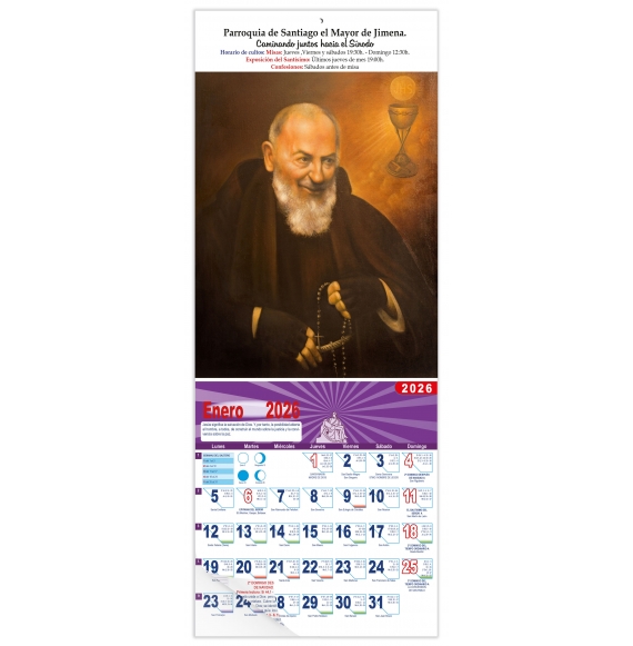 Calendario vertical de pared "Padre Pio"