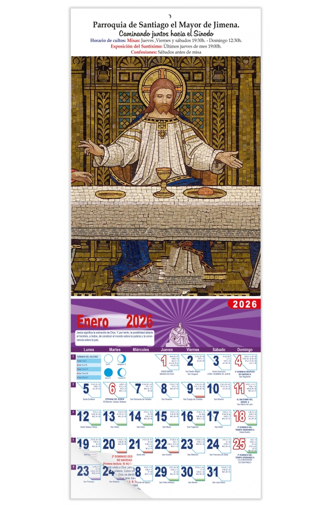 Calendario vertical de pared "La Eucaristía"