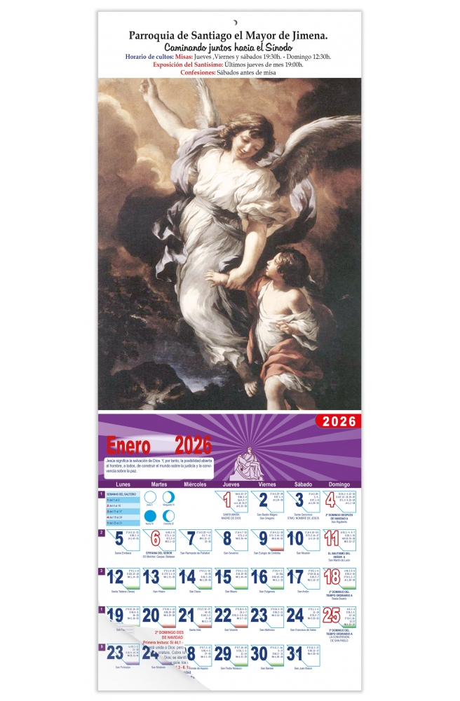 Calendario vertical de pared "El Ángel de La Guarda"
