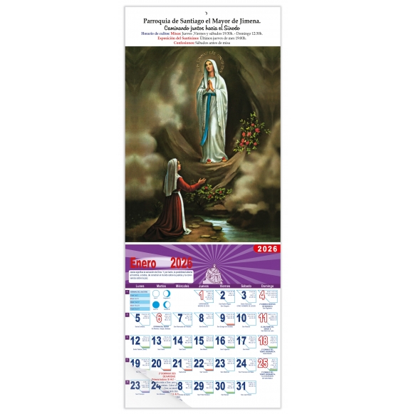 Calendario vertical de pared "Ntra. Sra. de Lourdes"