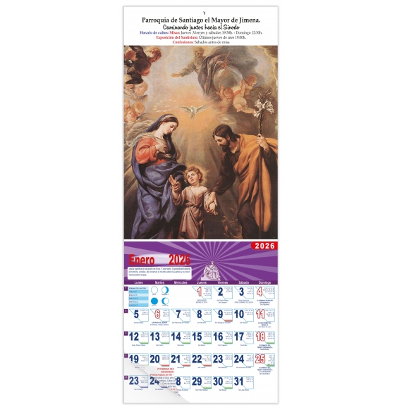 Calendario vertical de pared "La Sagrada Familia" (Claudio Coello)