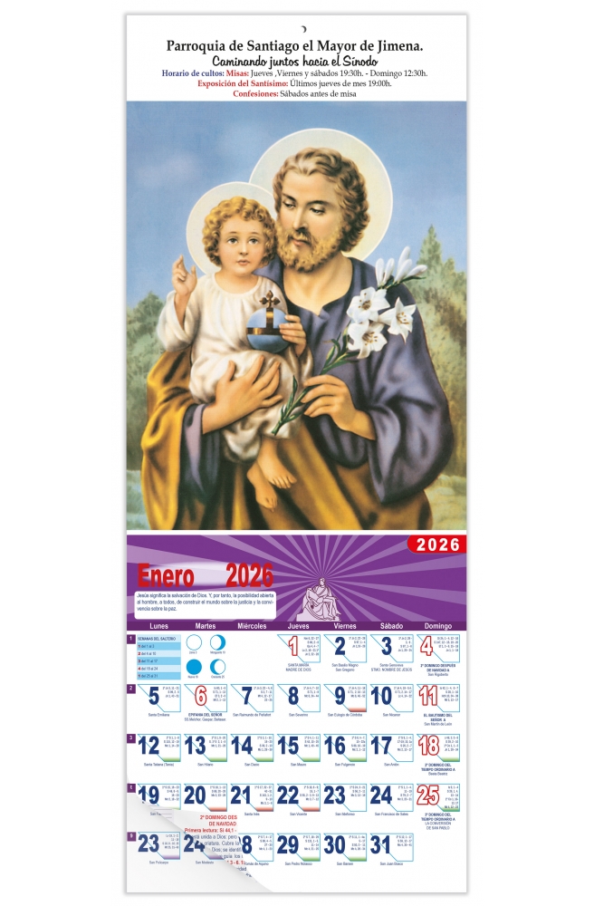 Calendario vertical de pared "San José"